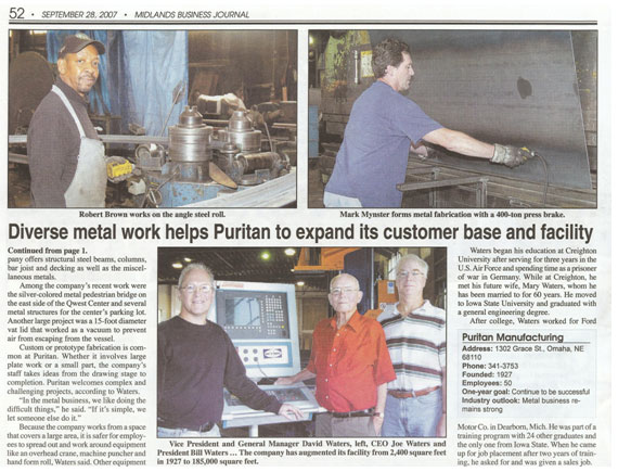 Puritan Manufacturing, Inc. Article from 2007